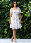 Flutter Sleeve Floral Eyelet Dress - CA1014