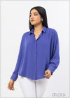 Oversized Button Down Shirt - 021222