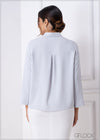 Long Sleeve Shirt With Front Placket Detail - 240223