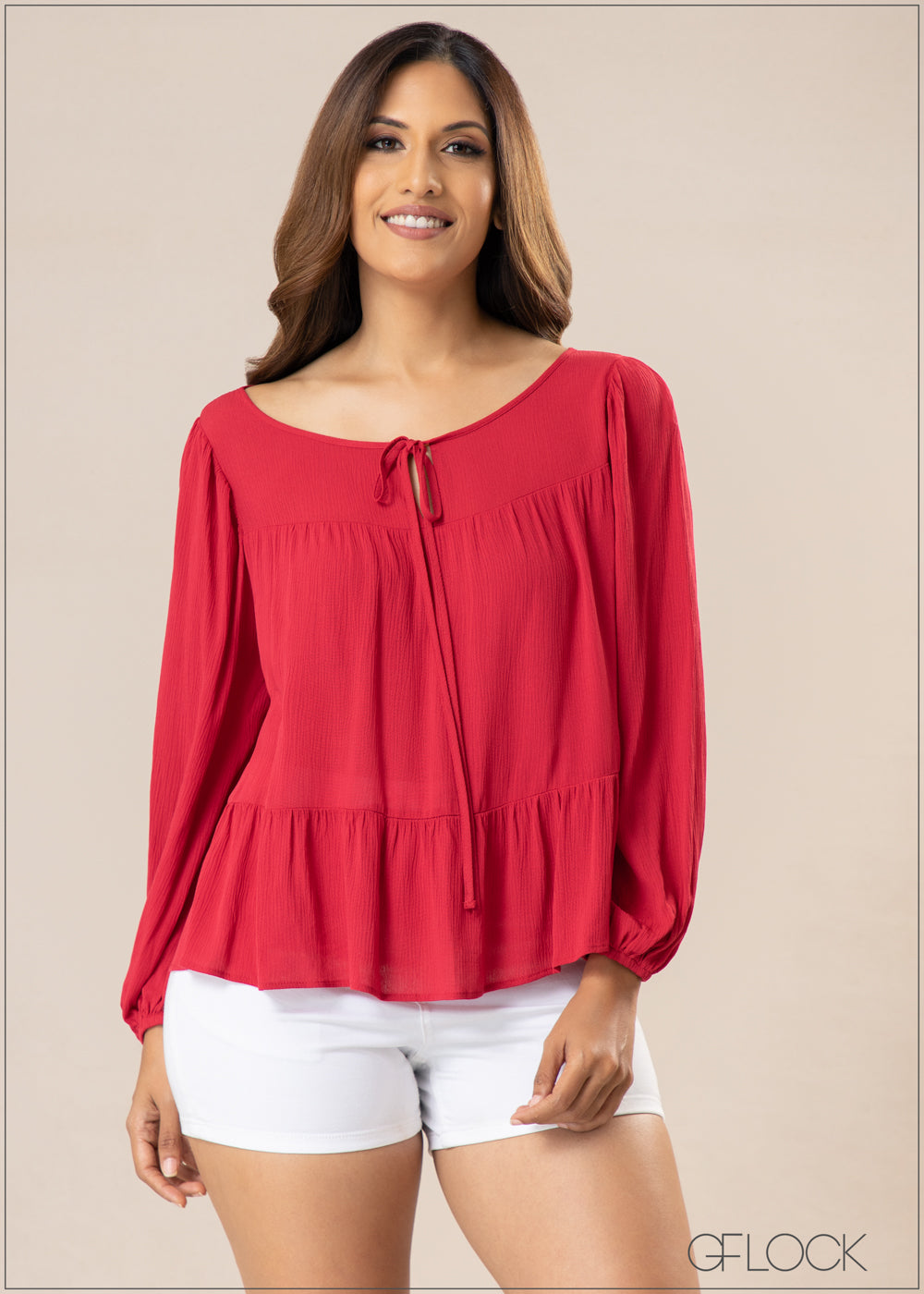Tiered Long Sleeve Top - 280922
