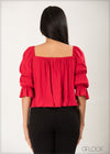 Puff Sleeve Crinkle Top - 211022