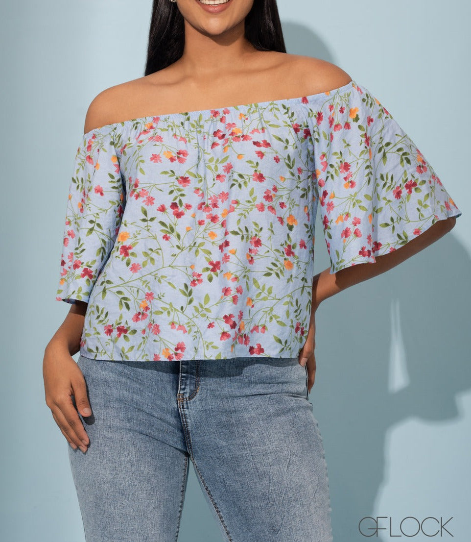 Floral Off Shoulder Top 041122 Gflocklk 9027