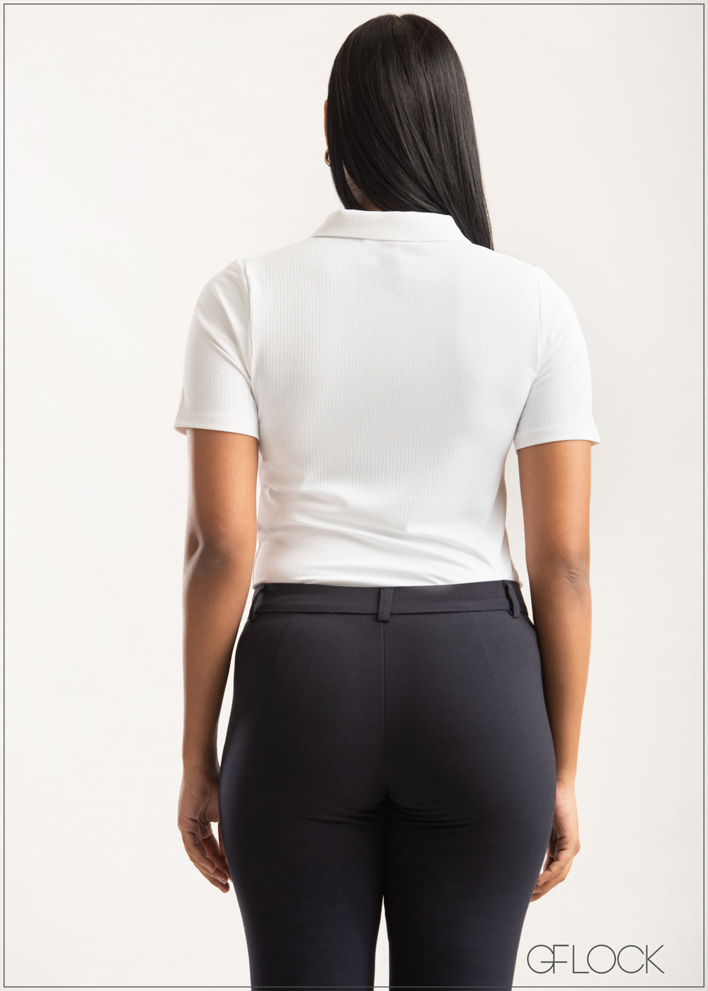 Collared Ribbed Top - 0209