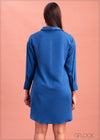Curved Hem Shirt Dress - 0702