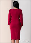 Long Sleeved Pencil Cut Dress - 2506