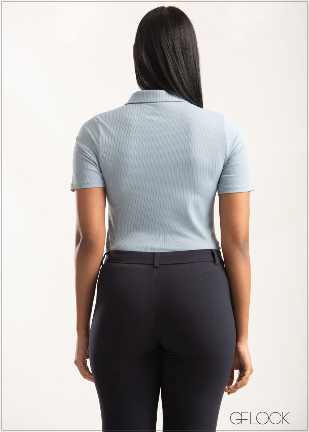Collared Ribbed Top - 0209