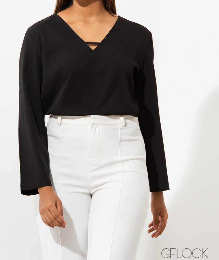 V-Neck Detail Top - 1106