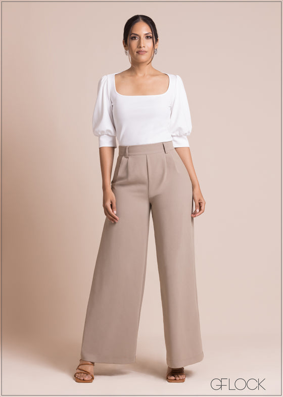 High Waist Pant With Pleats - 100423