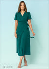 Short Sleeved Wrap Dress - 2608