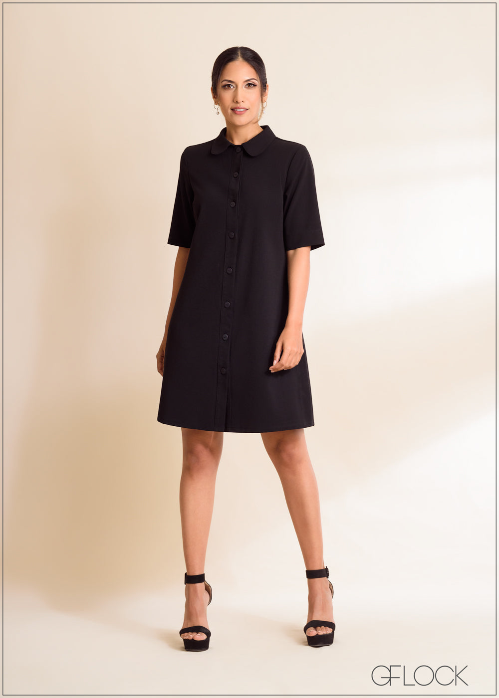 Short Sleeve Shirt Dress - 030423