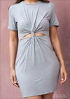 Cut Out Knot Detail Dress - 0804