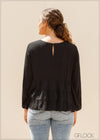 Tiered Long Sleeve Top - 070123