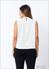 Collared Top With Shoulder Pleats - 230123