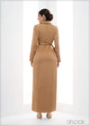 Button Down Wrap Detail Maxi Dress - 110423