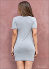 Cut Out Knot Detail Dress - 0804