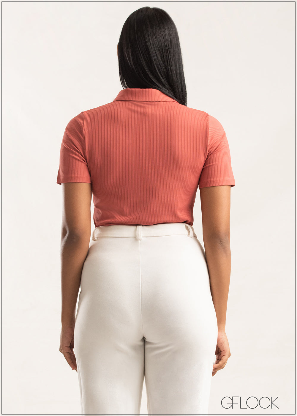 Collared Ribbed Top - 0209