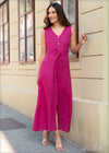 Split Hem Linen Dress With Belt - 1901