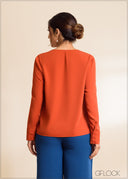 High Waist Pintuck Detail Pant - 030423