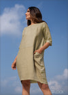 Paneled Linen Dress - 080423