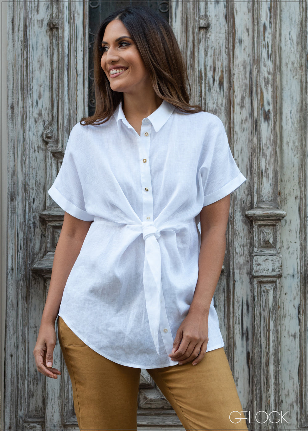 Knot Detail Linen Top - 071022