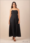 Empire Waist Linen Dress - 210123