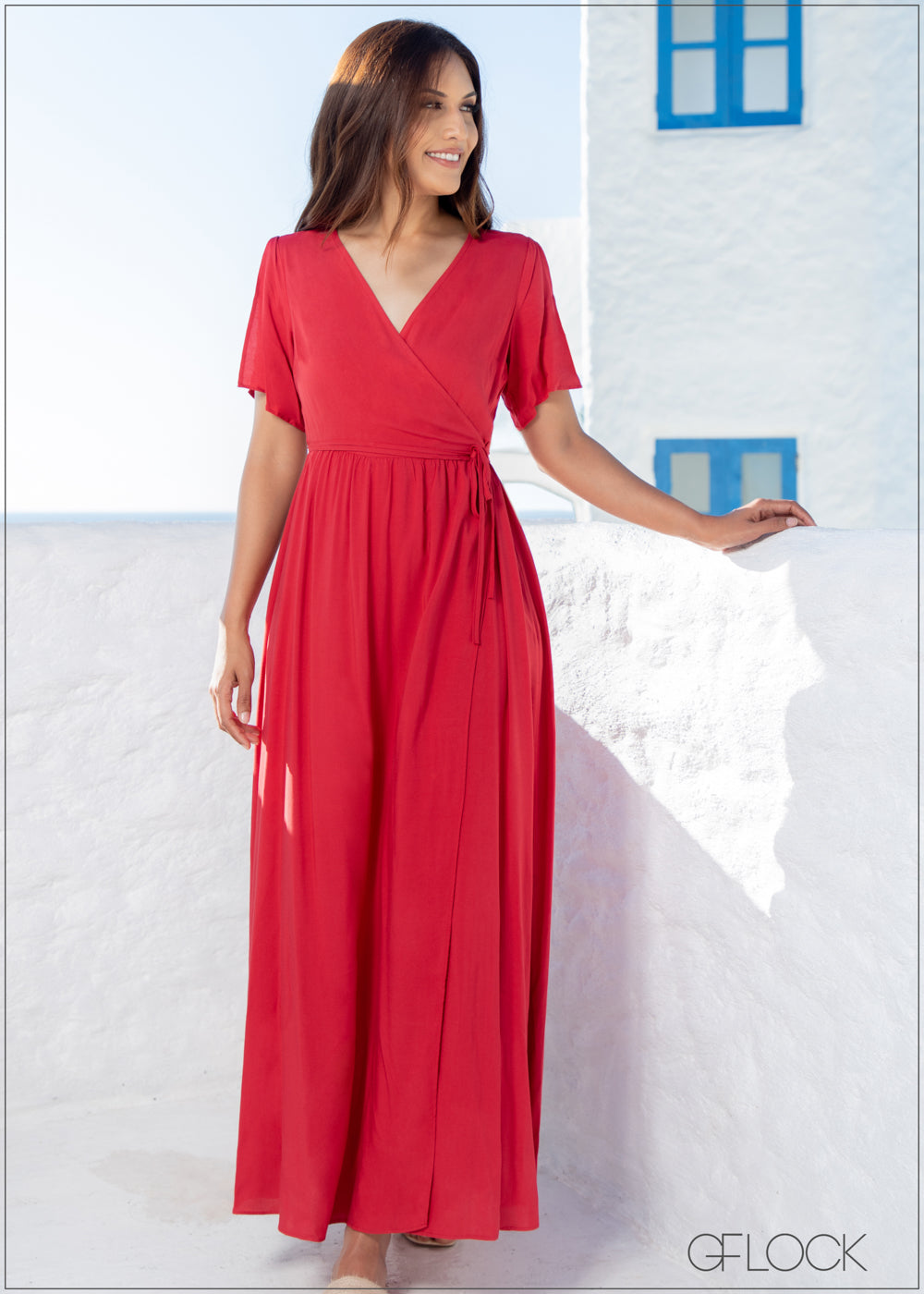 Split Sleeve Wrap Dress - COC1221