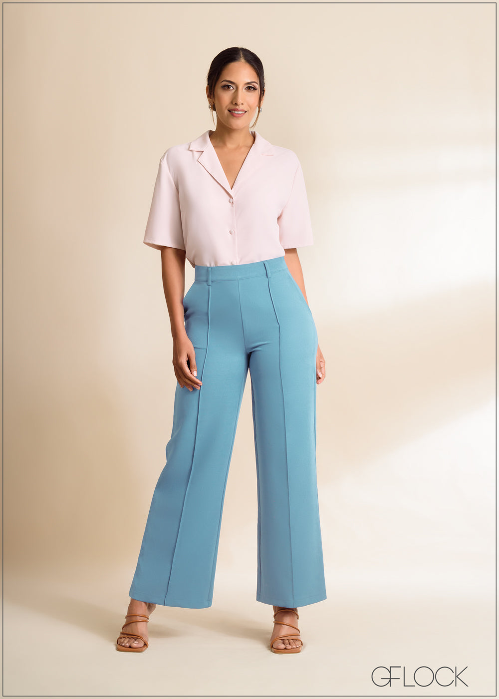 High Waist Pintuck Detail Pant - 030423