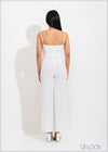 Surplice Neck Wide Leg Jumpsuit - 051222