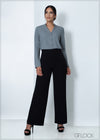 Chinese Collar V-Neck Top - 310323