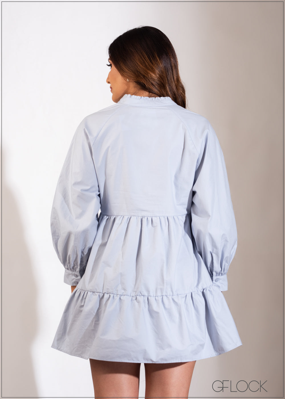 Notch Neck Smock Dress - 040123