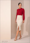 Pencil Skirt With Slit - 270123