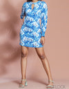 Cutout Printed Mini Dress - 2901