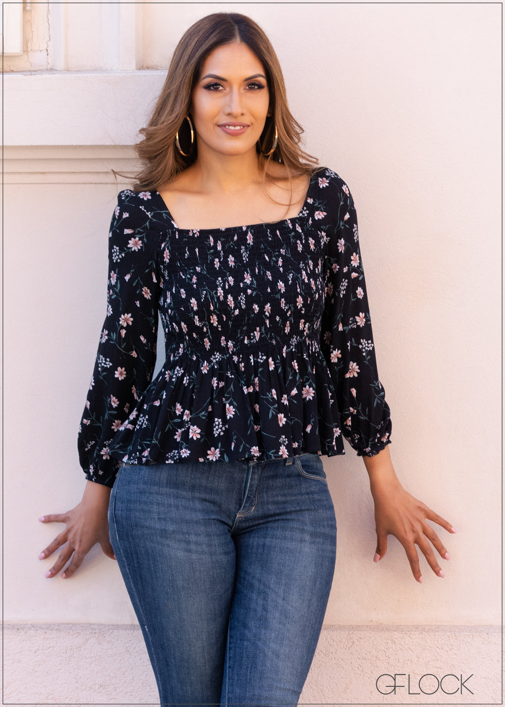 Floral Smoked Top - 2603