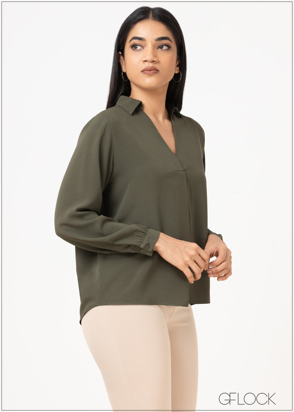 Back Button Detail Shirt - 031022