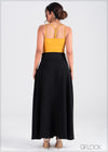 High Waist Maxi Skirt With  Front Tie - 386