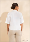 Short Sleeve Satin Shirt - 130223