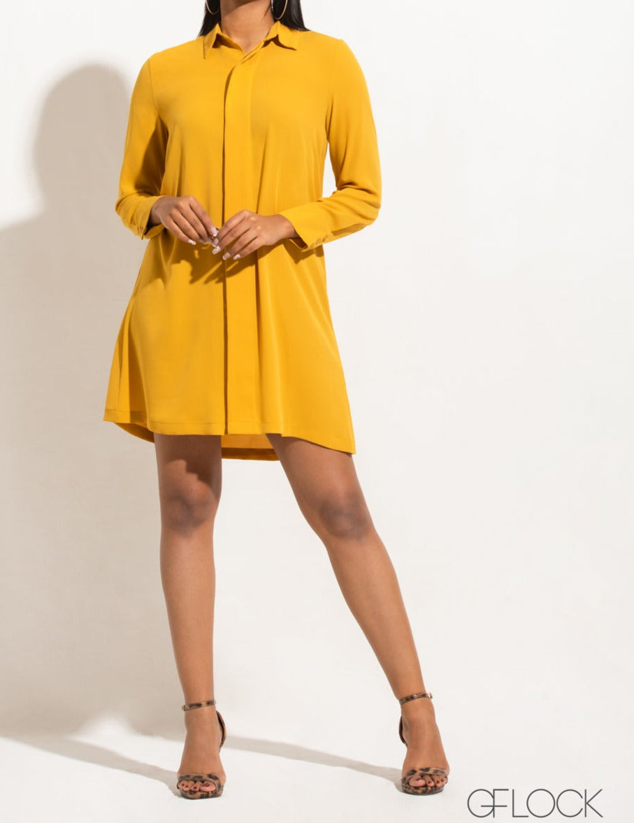Long Sleeve Shirt Dress - 241022