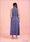 Embroidered Linen Dress - 270223
