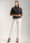 Collared Top With Puff Sleeves - 0209