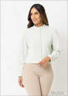 Chinese Collar Long Sleeve Shirt - 300123