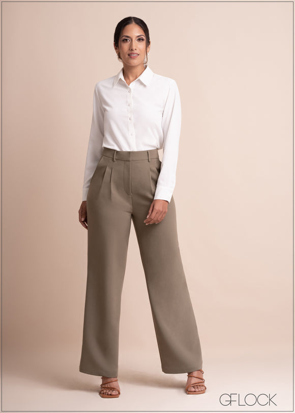 High Waist Pant With Pleats - 100423