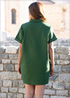 Short Sleeve Linen Shirt Dress - 0808