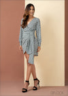 Mock Wrap Tie Up Mini Dress - 060323