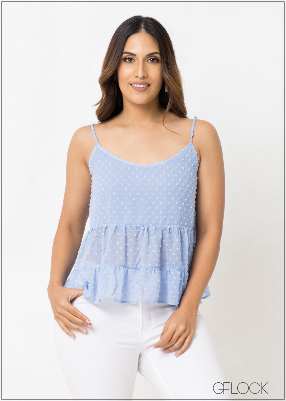 Tiered Swiss Dot Cami Top - 300123