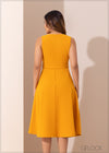 Sleeveless Dress With Belt - 270123