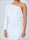One Sleeve High Slit Dress - 2507