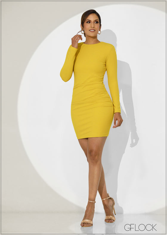 Padded Shouldered Mini Dress - 260922