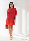 3/4 Sleeve Shift Dress - 2305