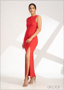 Front Slit Maxi Dress - 230323