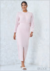 Puff Sleeved Midi Dress - 2507